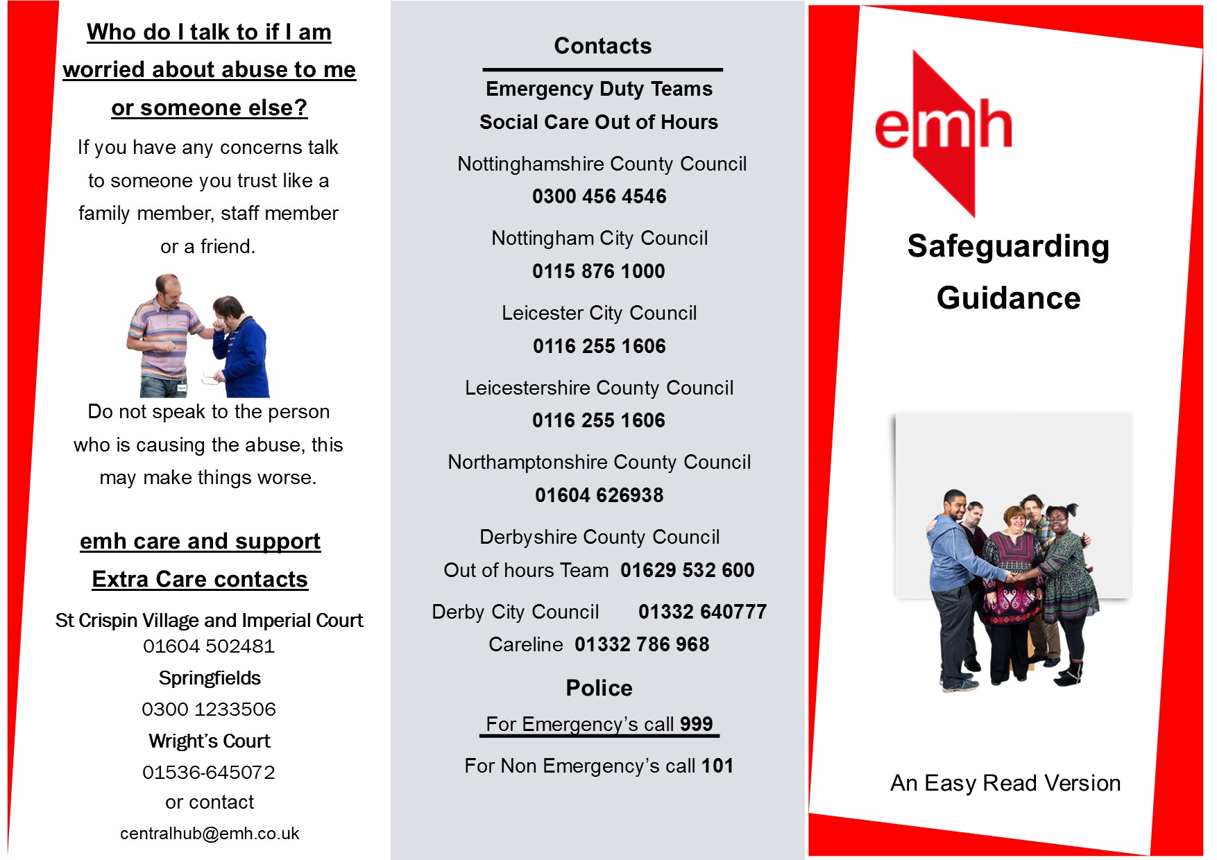 A jpg image information leaflet regarding Safeguarding extra care